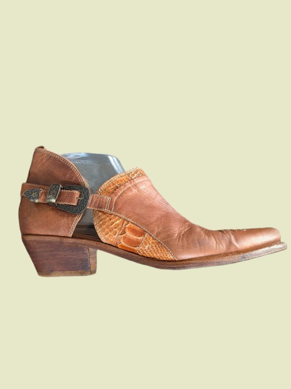 Lucchese Summer Low Sandal Boots - Snakeskin Leather - Size 8.5